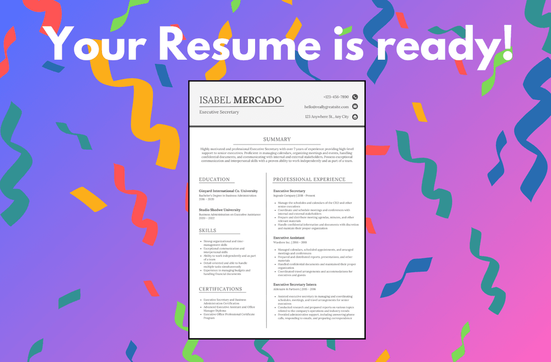 Customize your resume